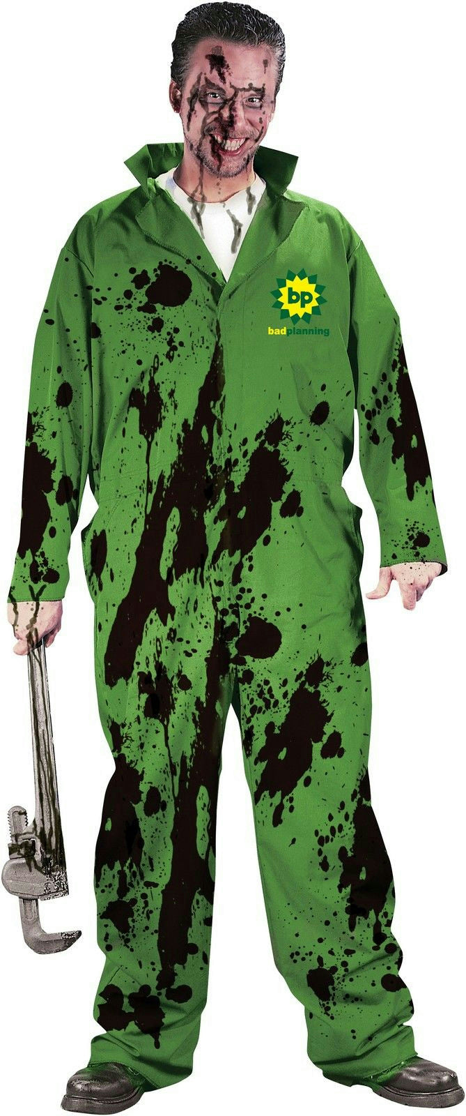 Bad Planning Dirty Oil Stains Spill Adult Costume Mechanic Jumpsuit