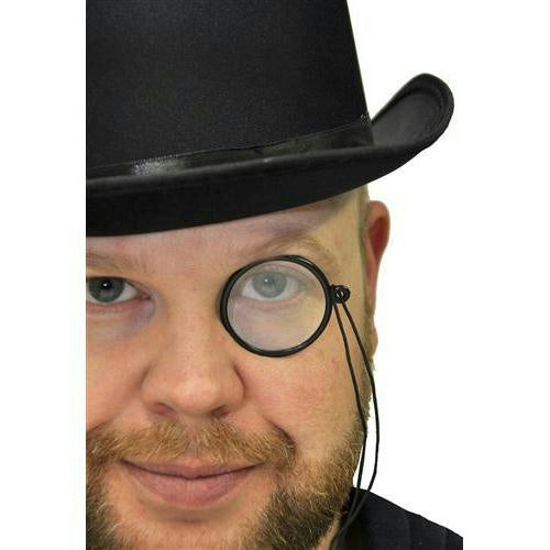 Theatrical Glass Monocle with Clear Lens 1920s Detective Costume Accessory