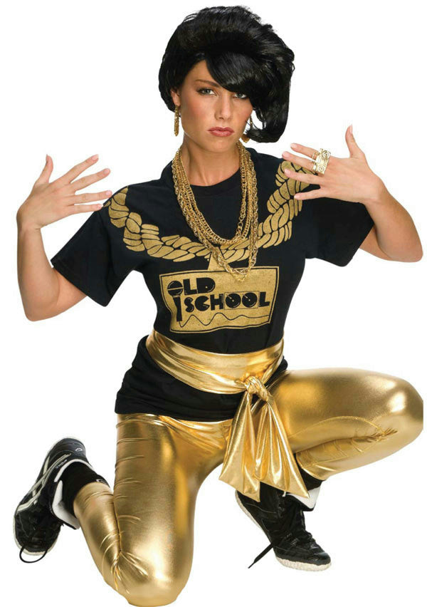 Gold Lame' Shiny Leggings 70's Disco or 80's Old School Costume Accessory