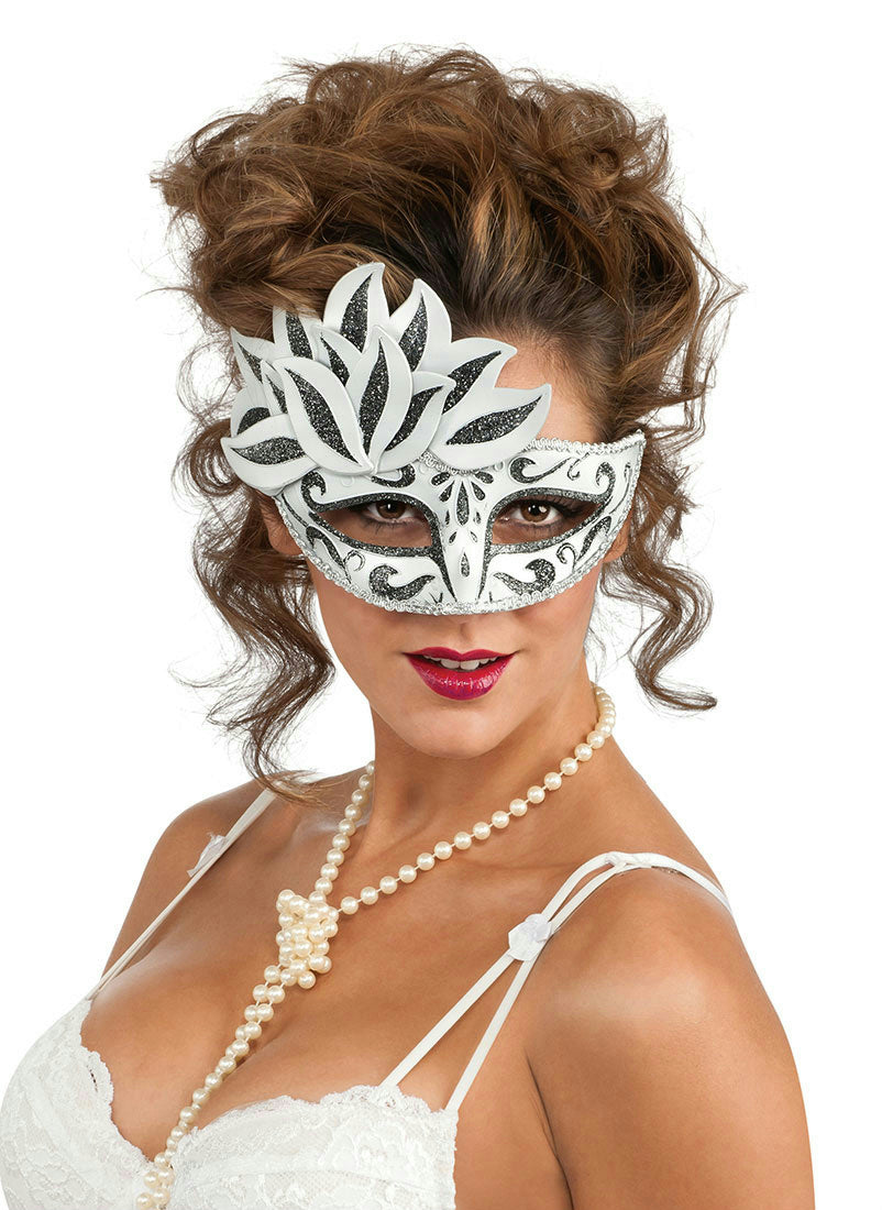 Rubie's Fancy Black and White Venetian Mask Costume Eyemask