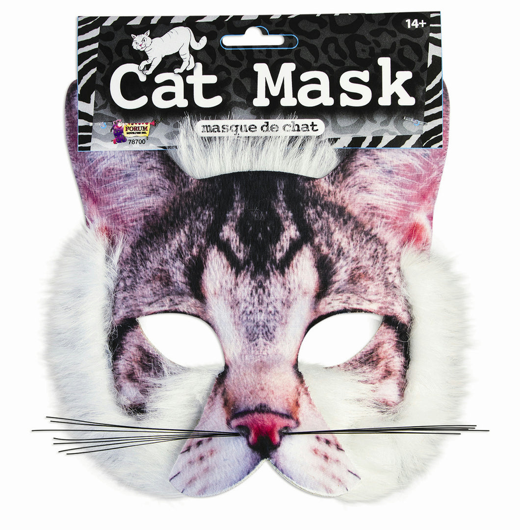 Cat Mask 3D Screen Print Realistic Look Soft Face Mask Fun Fur Adult Or Child