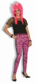 Women's 80's Hot Pink Zebra Print Stir-Up Pants Costume Accessory