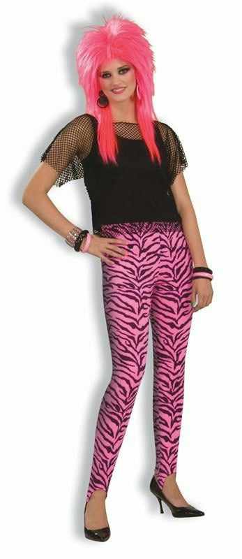 Women's 80's Hot Pink Zebra Print Stir-Up Pants Costume Accessory