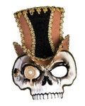 Sir Steampunk Skull Venetian Style Mask Brown Hat Victorian Costume Accessory