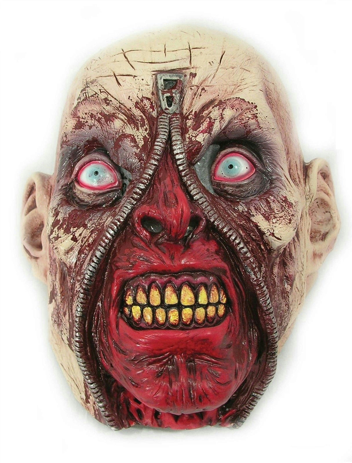 Zipper Face Rotting Zombie Head Latex Halloween Horror Costume Mask