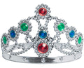 Silver Metallic Plated Jewelled Queen's Tiara Adjustable Queen Princess Crown