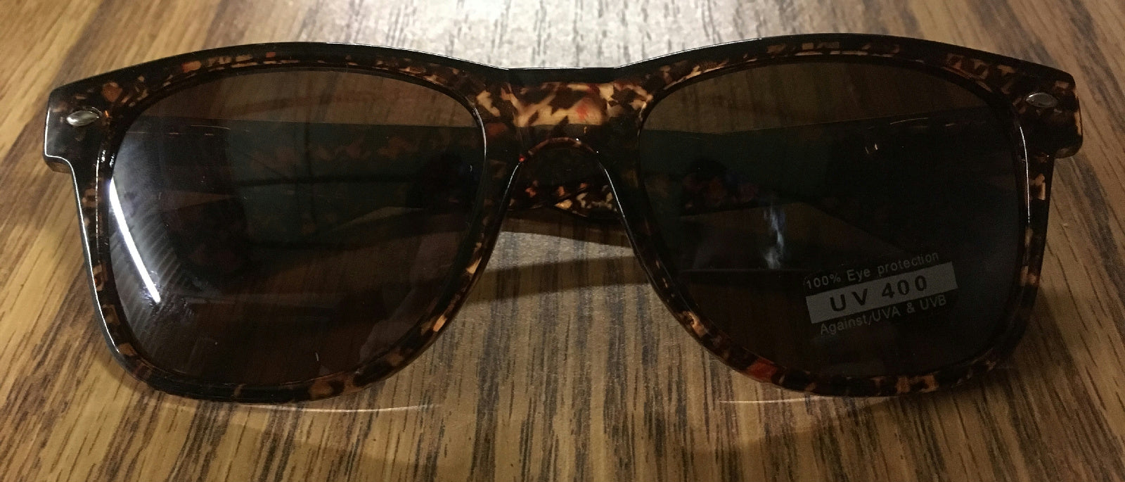 Brown Blues Brother Style Sunglasses with Houndstooth Design and Dark Lenses
