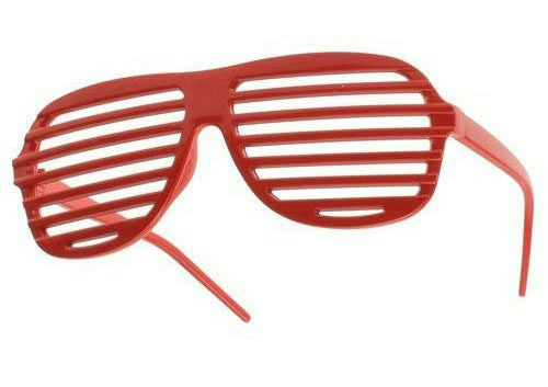 Red Lensless Shutter Blinds Style Party Glass Frame Cool Fashion Eyewear