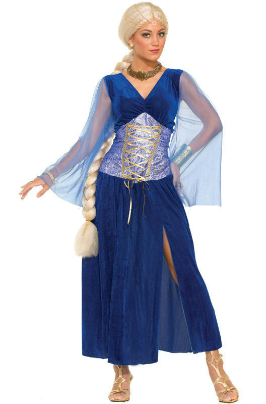 Game of Thrones Women's Long Medieval Sapphire Dress Adult Costume Standard Size