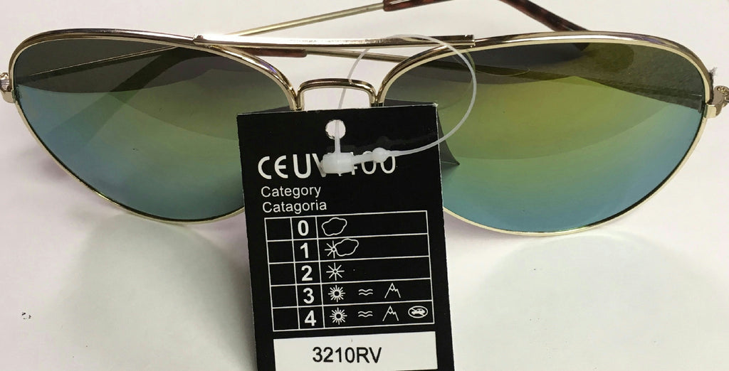 Aviator Laser Lens Yellow Orange Green Tint Lens Shades Sunglasses UV 400