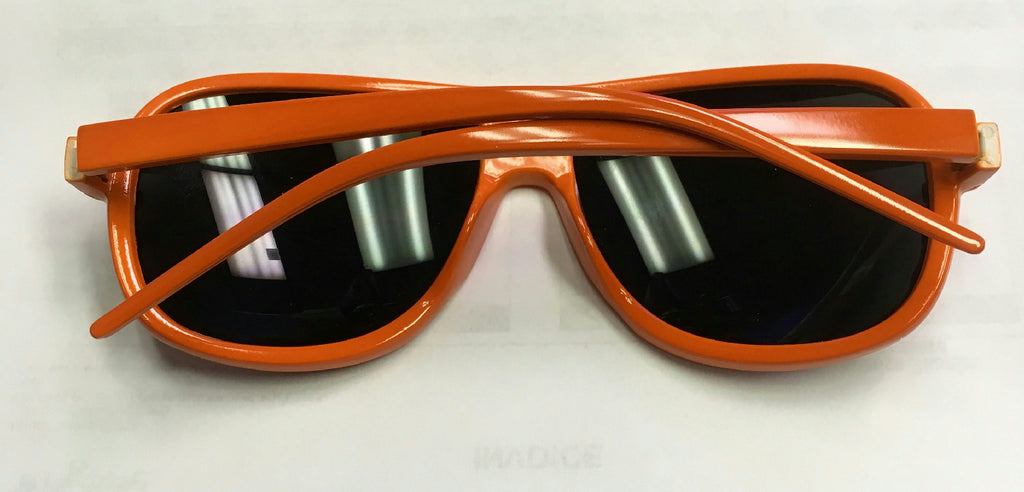 Orange Frame Half Shutter Shades Retro 80s Aviator Style Sunglasses Mirrored len