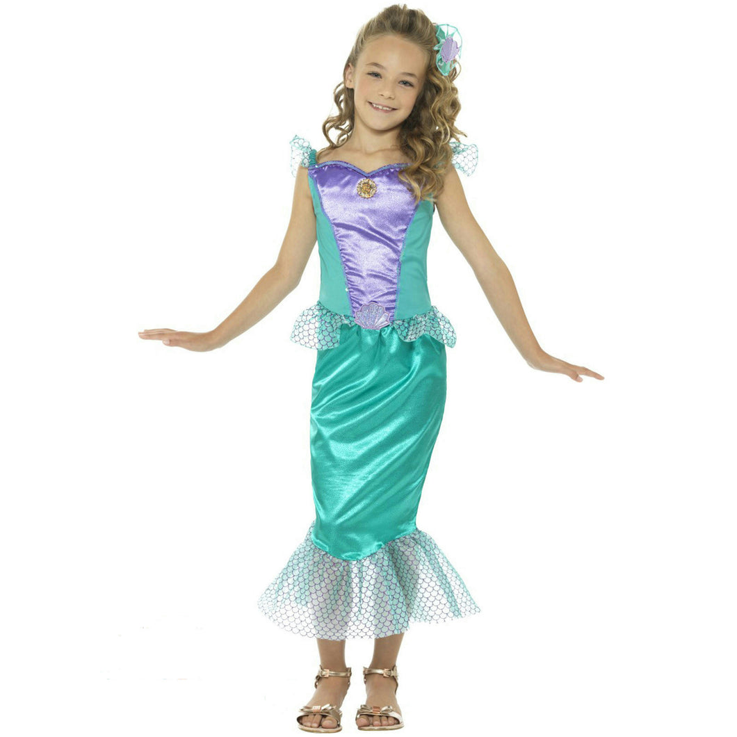 Smiffy's Girls Deluxe Little Mermaid Fairytale Fancy Dress Sz Medium 7-9