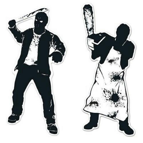 Psycho Silhouettes Cutouts Halloween Wall Door Paper Party Decor