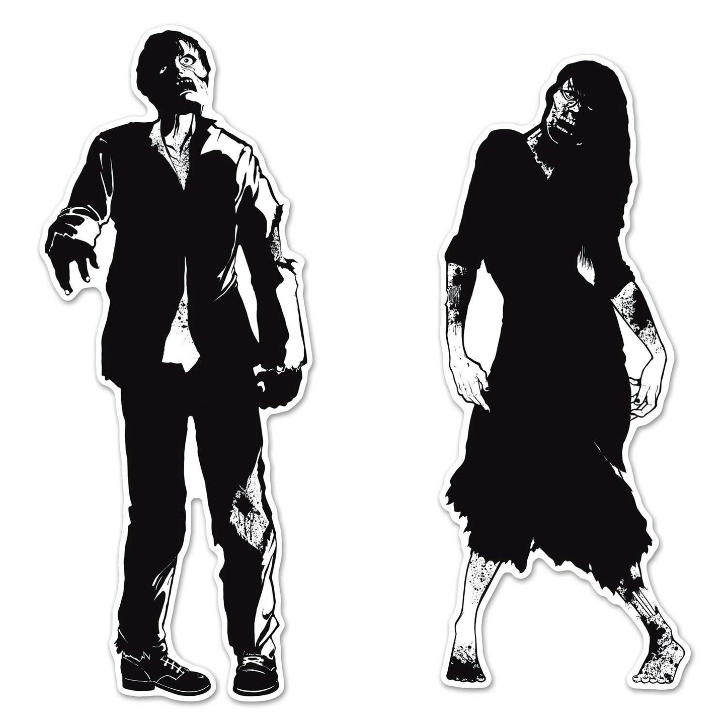 Zombie Silhouettes Halloween Hanging Door Wall Party Decoration
