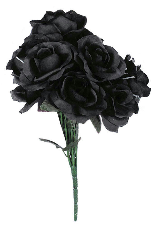 Black Rose Bouquet Black Fake Dead Flowers