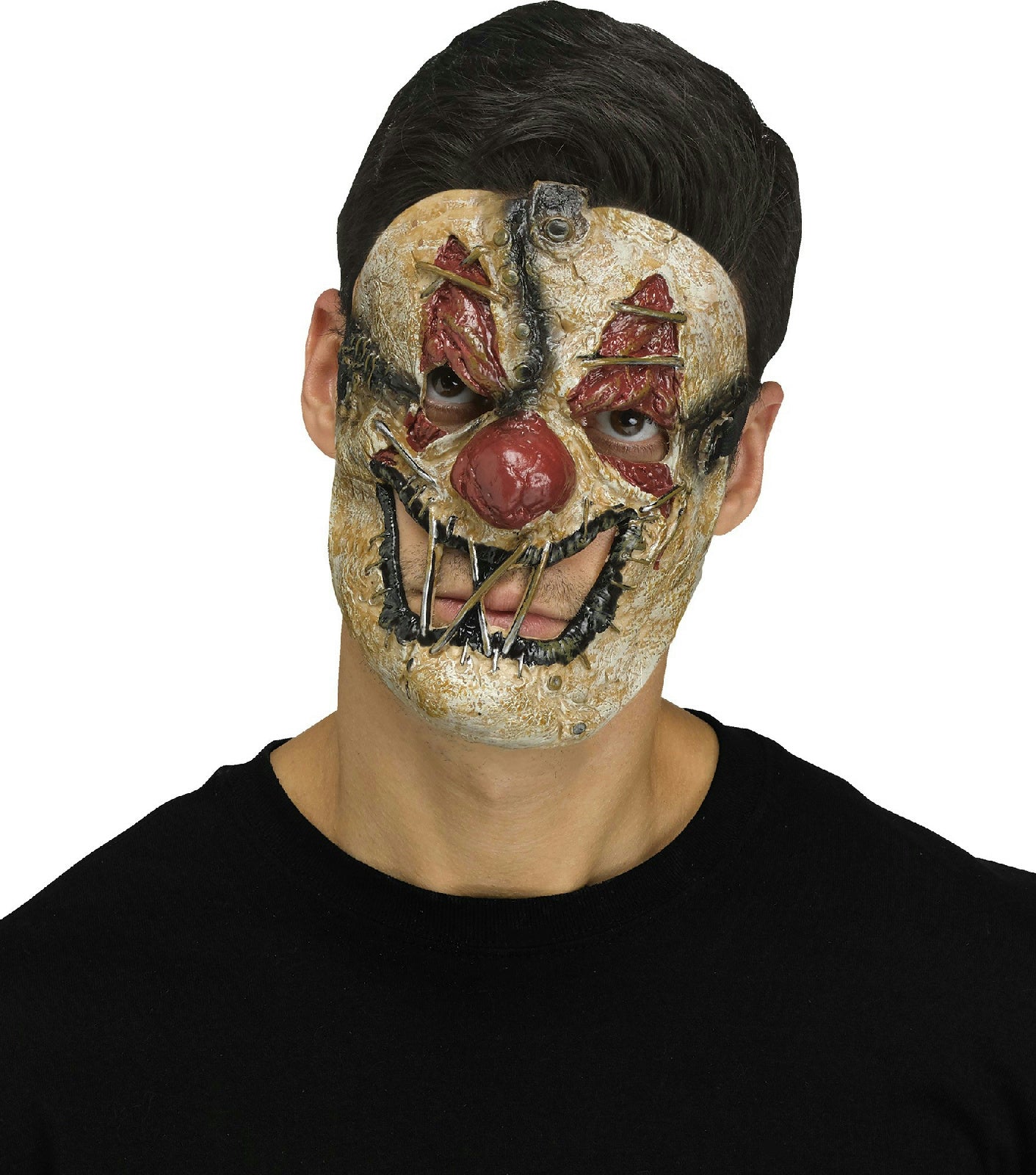 Fun World Killer Clown Creepy Sewn Mouth Horror Halloween Mask