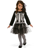 Little Skeleton Girls Child Black & White Costume Dress Medium 8-10