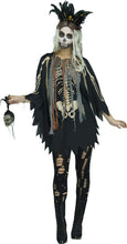 Load image into Gallery viewer, Voodoo Priestess Skeleton Print Poncho Costume Accessory
