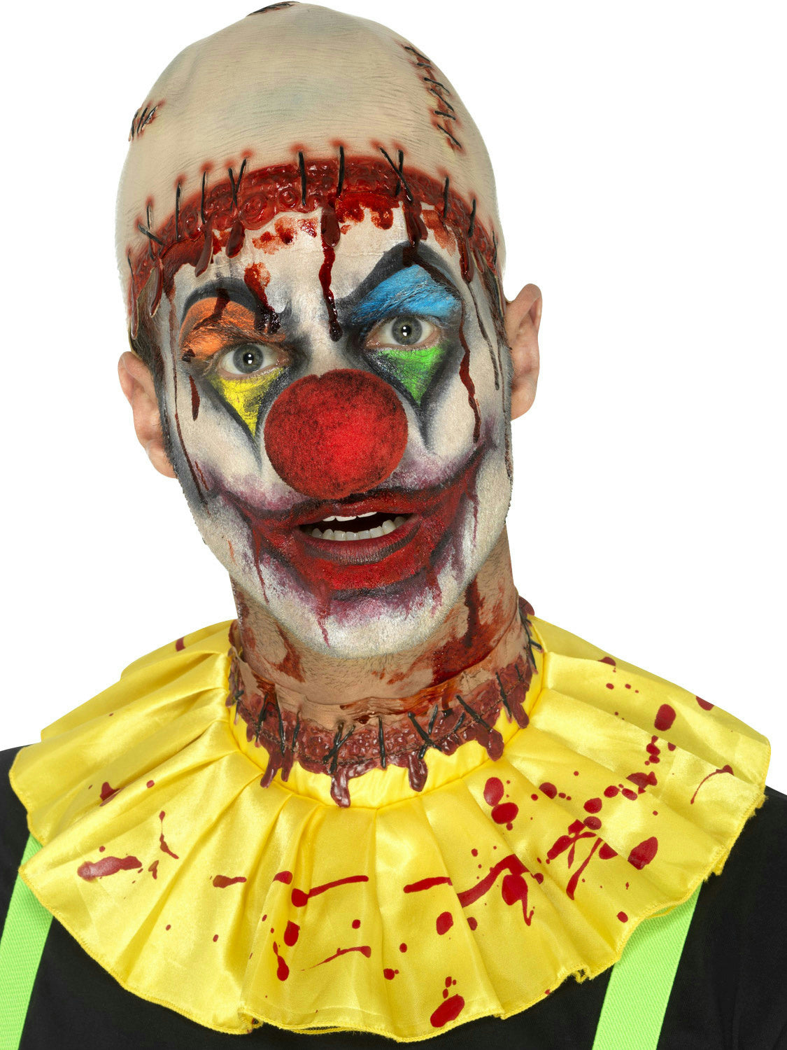 Rubber Creepy Clown Instant Kit With Bald Cap