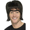 Smiffy's Men's 90s Britpop Kit 90s Celebrity Fashion Mullet Wig Unibrow Hair kit