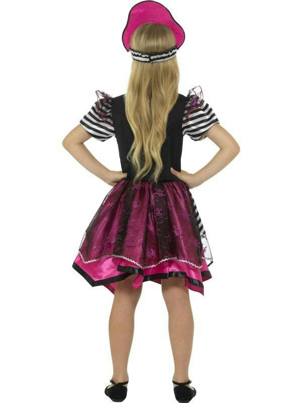 Smiffy's Girls Perfect Pirate Girl Fancy Dress Child Costume Sz Large Pink Black