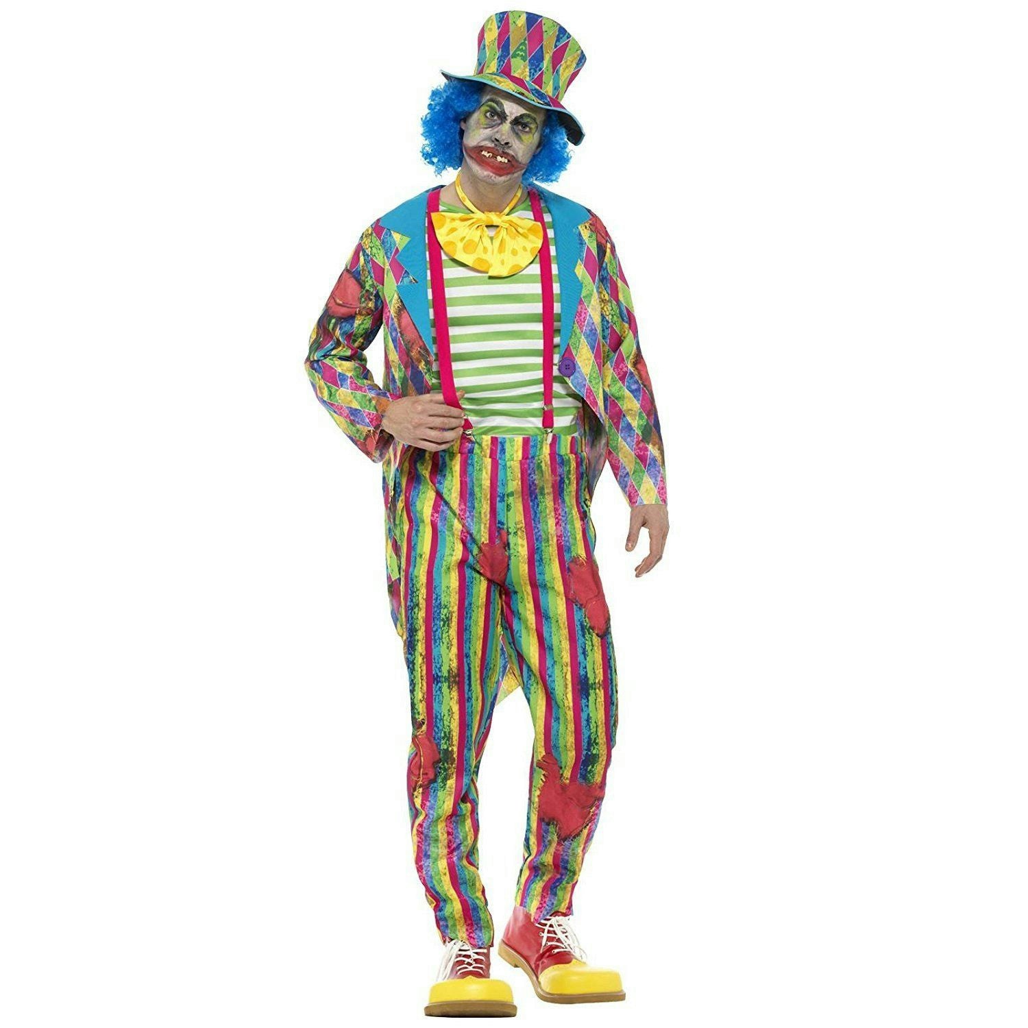 Smiffys Men's Deluxe Patchwork Clown Adult Costume Size Medium