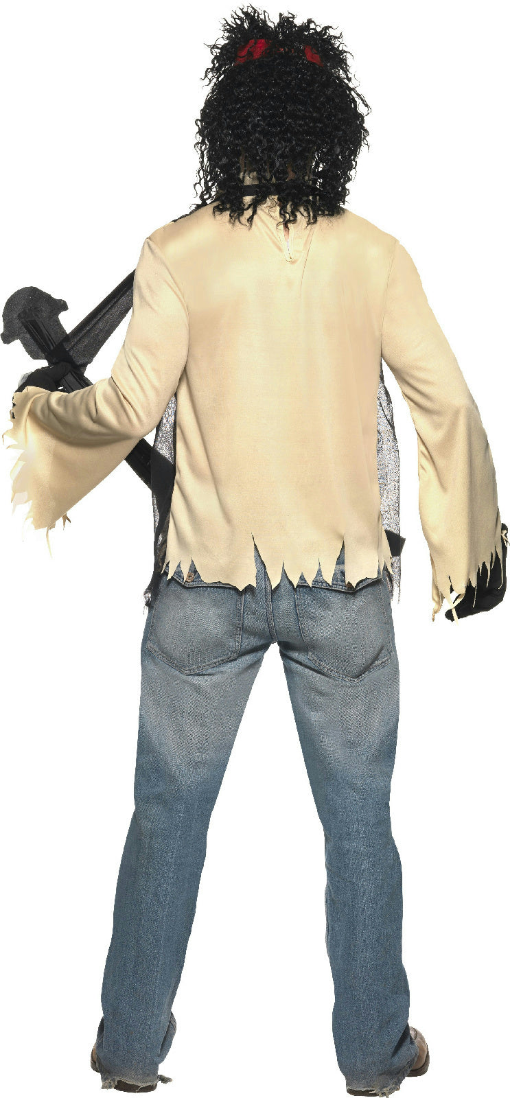 Zombie Rocker Skeleton Adult Dad Costume Bone Guitar and Mask Large