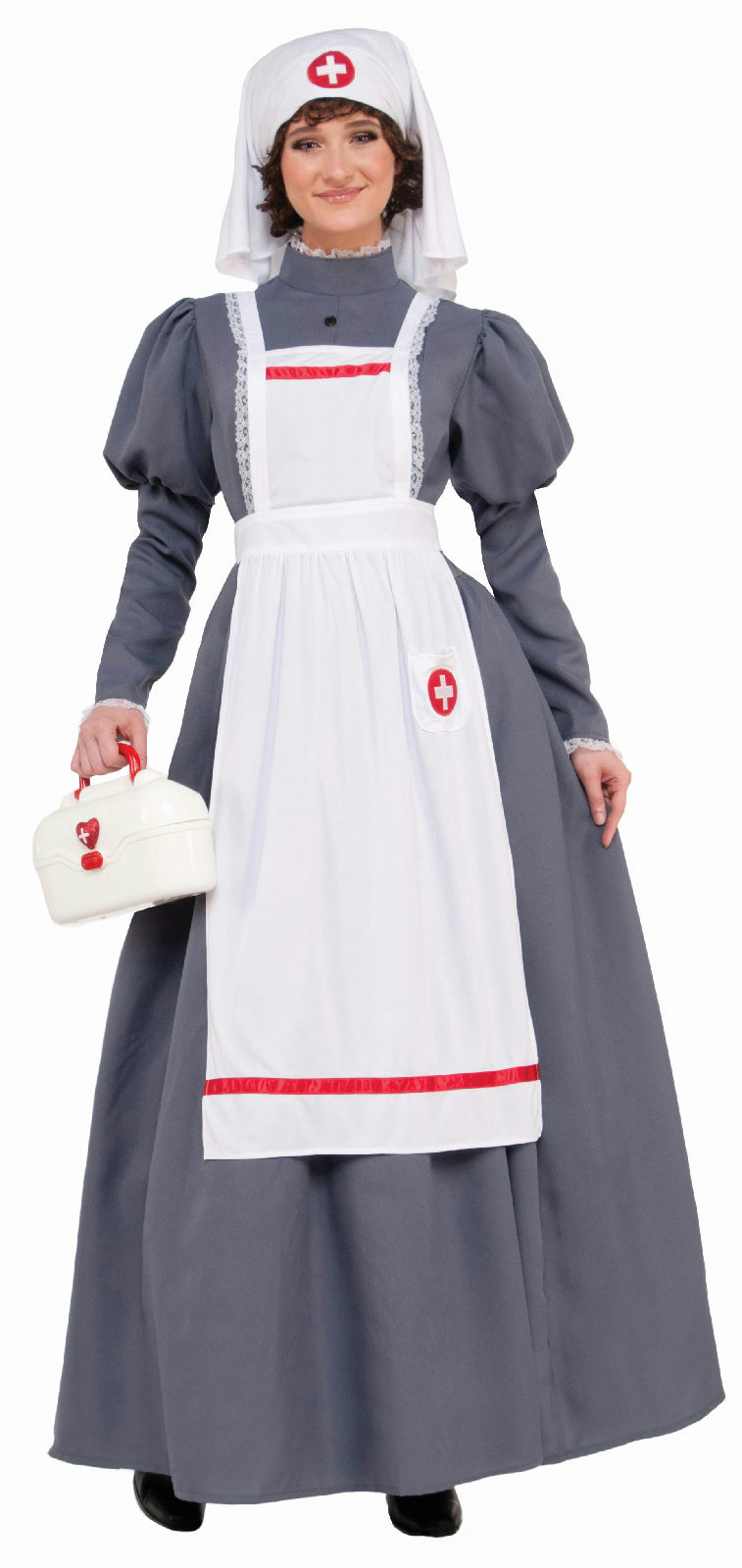 American Civil War Nurse Costume Womens Dress Red Cross Barton Nightingale 14-16