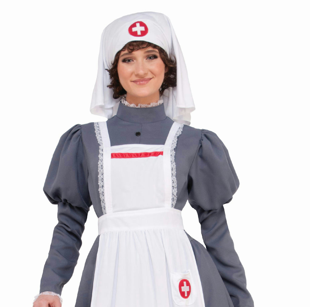 American Civil War Nurse Costume Womens Dress Red Cross Barton Nightingale 14-16