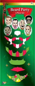 Christmas Santa Mustache Beards Tattoo Set 6pcs Holiday Party Fun Pack