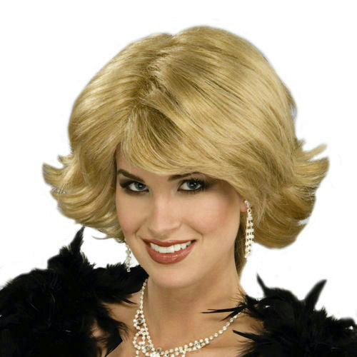 Celebutante Short Flippy Blonde Glamorous Diva Wig with Bangs