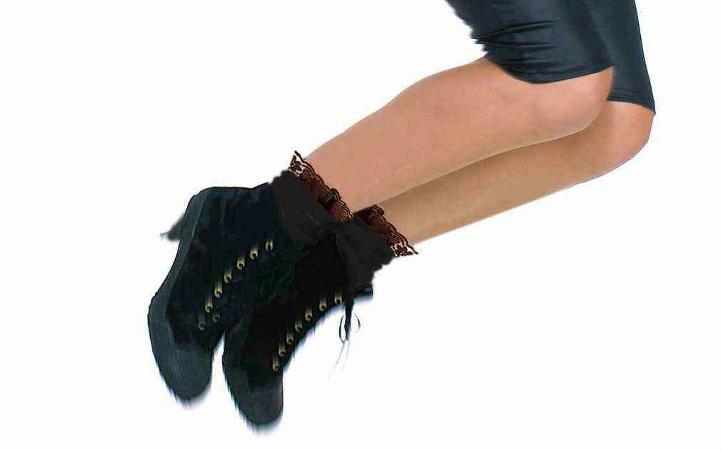 Black Lacy Ankle Socks 80's Accessory