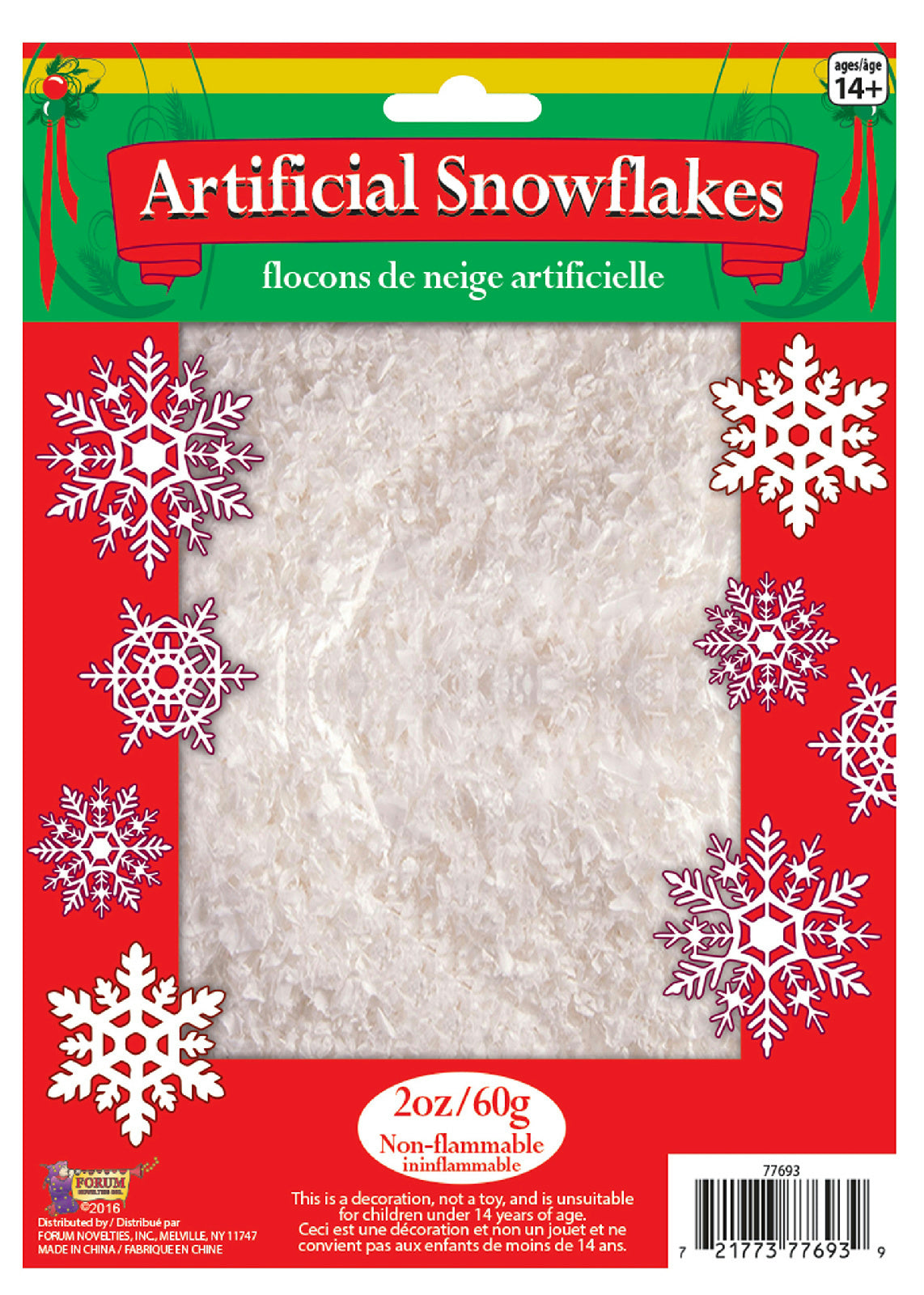 Artificial Snowflakes Fake Snow Christmas Party Decor 2oz Bag 60g