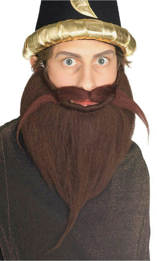Brown 8'' Beard & Mustache Set