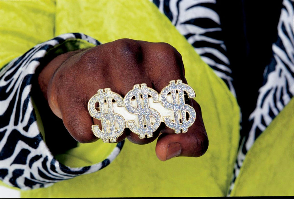 3 Finger $$$ Pimp Ring Triple Money Dollar Sign Ring