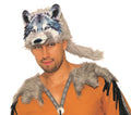 Wolf Hat 3D Screen Print Realistic Look Soft Face Hat Fun Fur Adult Or Child