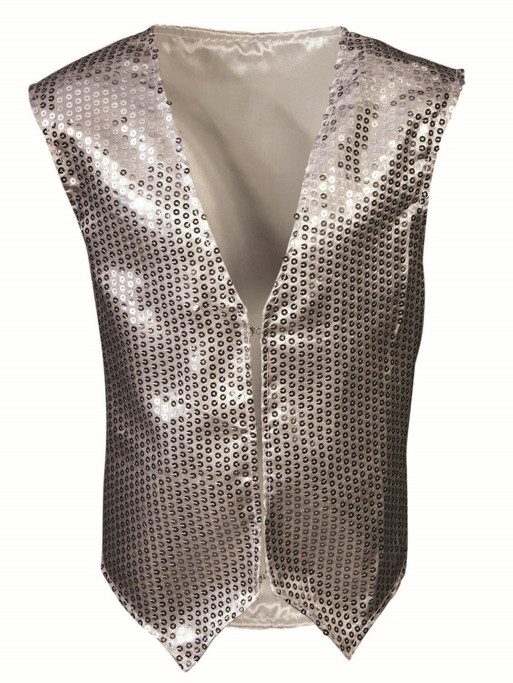 Silver Sequin Vest  Child Dazzle Dapper Accessory 1980s Up to Size 10