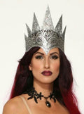 Dark Royalty Silver Lace Queen Crown Costume Crown