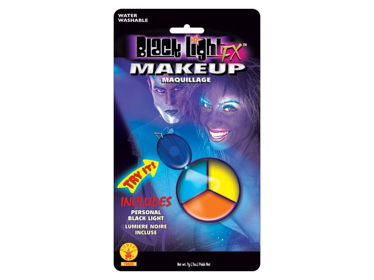 Blacklight Makeup Tri-Color Palette Colors Blue Yellow Orange