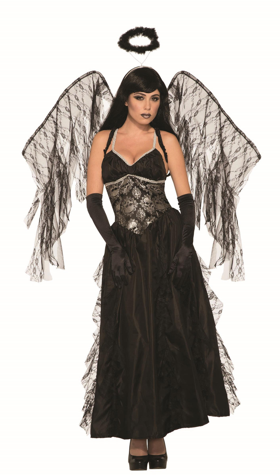 Fallen Black Angel Adult Gothic Costume Dress