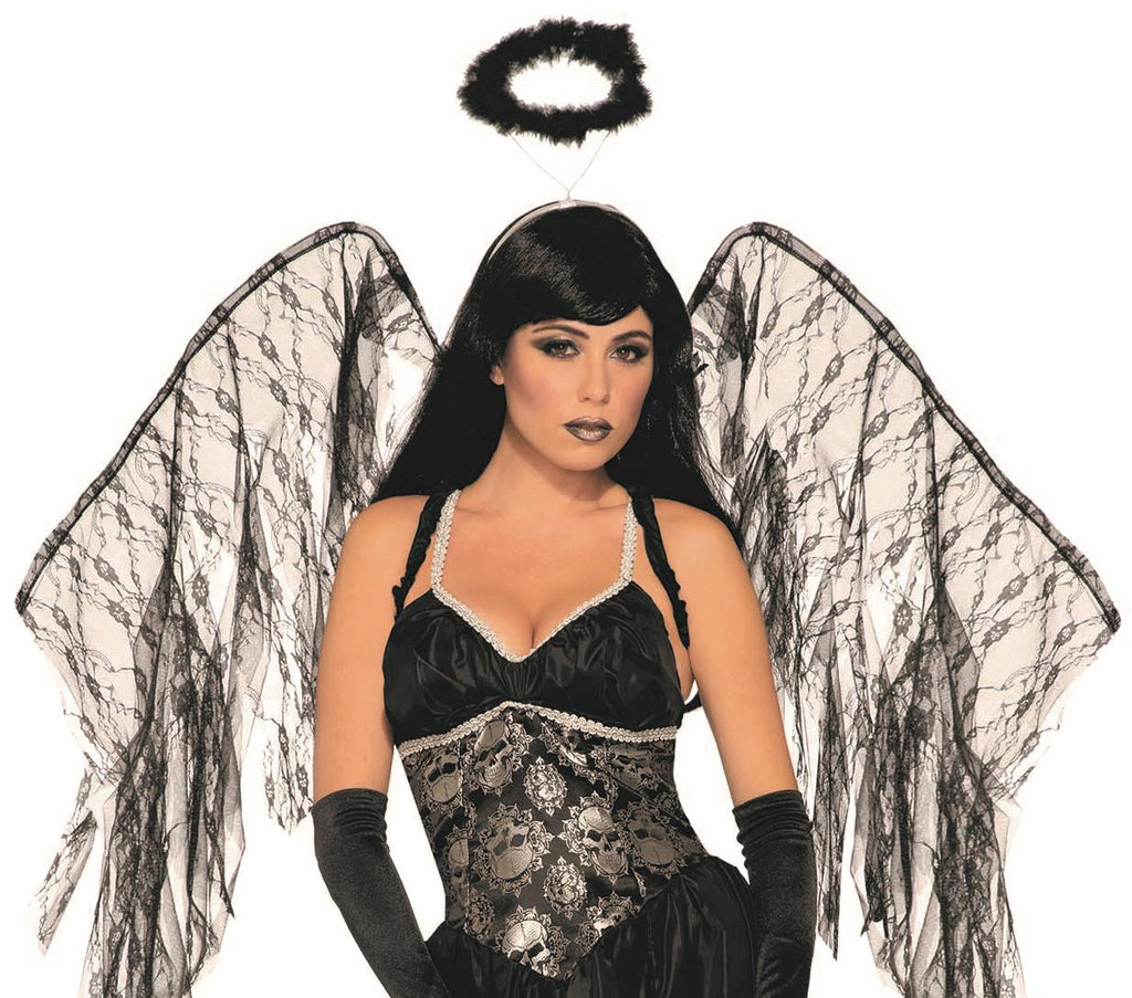 Fallen Black Angel Adult Gothic Costume Dress