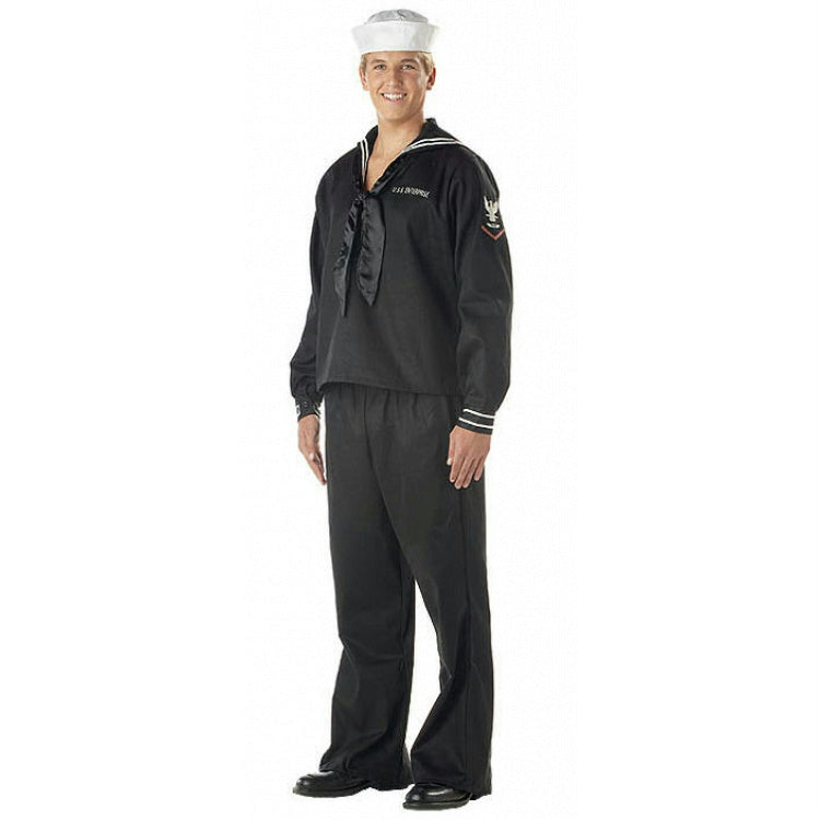 Black Seaman Adult Navy Military Costume Large