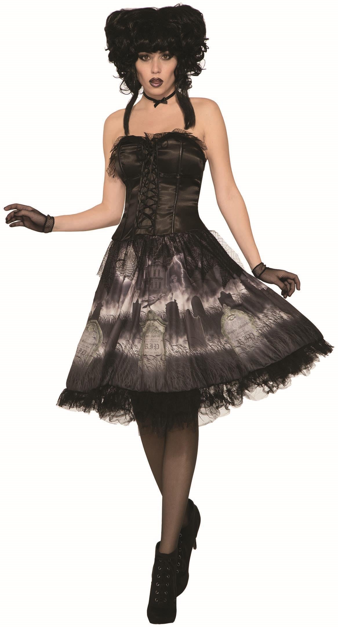 Cemetery Doll Black Gothic Dress Costume Standard