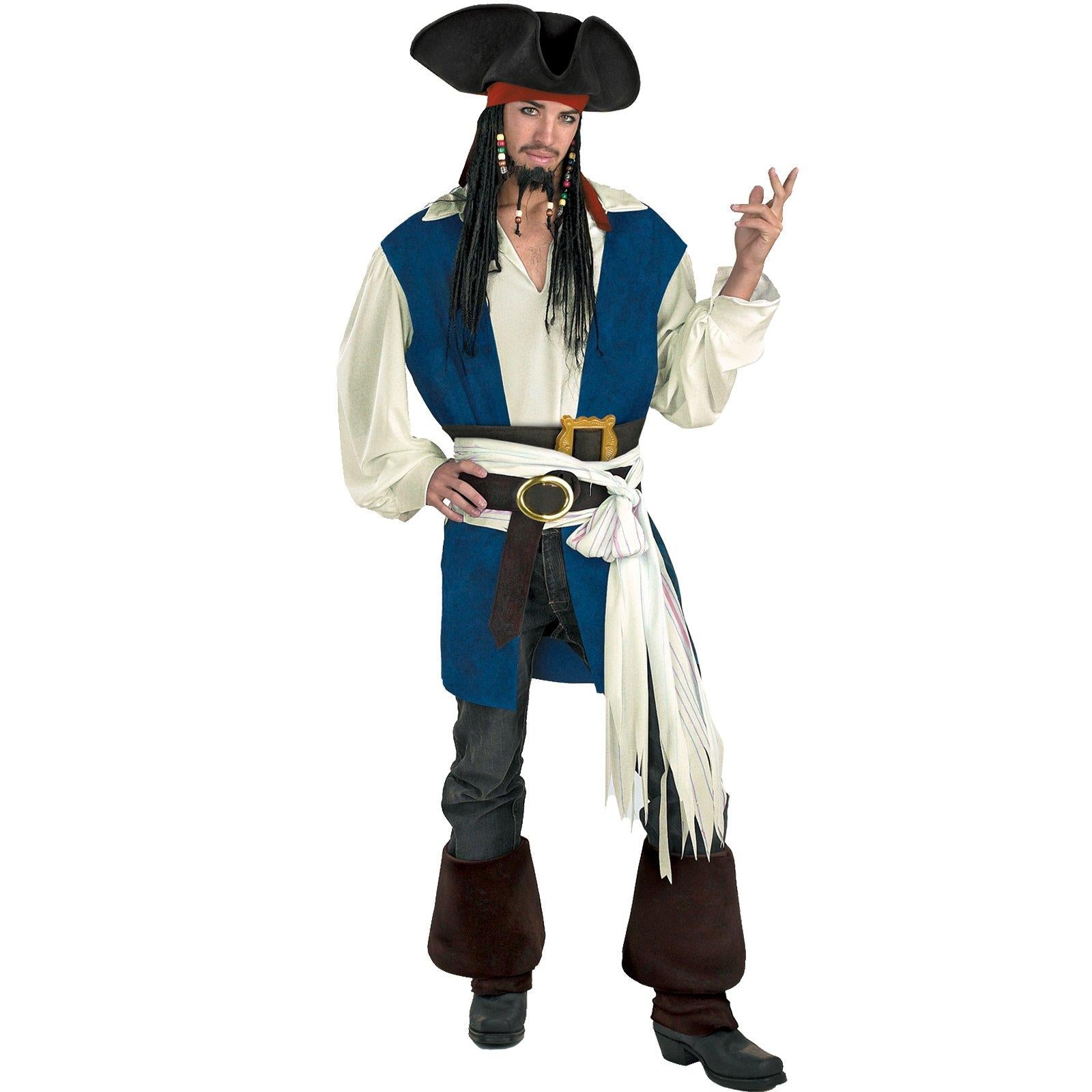Jack Sparrow Pirates Of The Caribbean Deluxe Costume: Men's Size 42-46