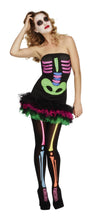 Load image into Gallery viewer, Fever Neon Skeleton Tutu Dress Women&#39;s Costume Size Small 6-8
