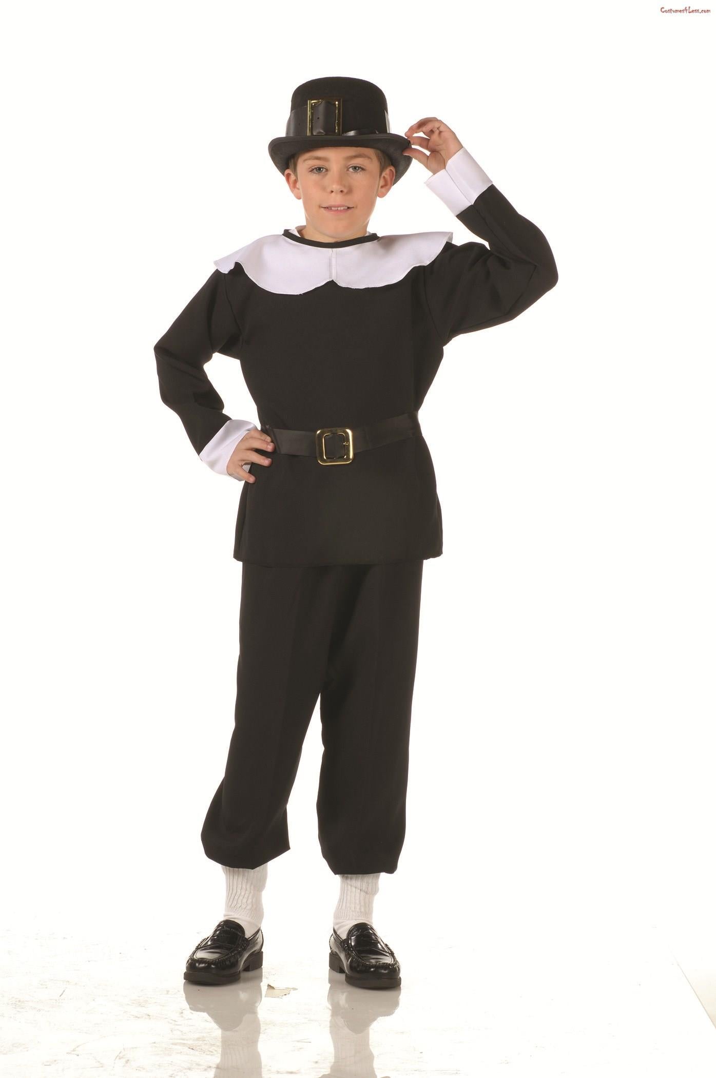 Child Pilgrim Boy Costume Size Large