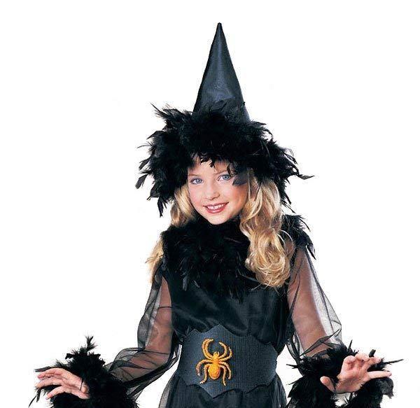 Pretty Witch Feathered Child Costume Size Large