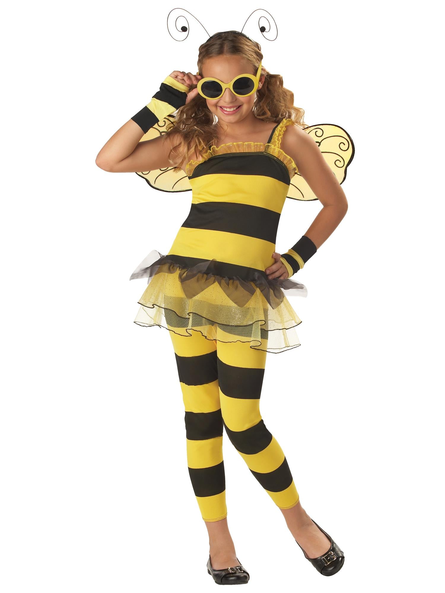 Yellow and Black Little Honey Bee Child Costume Large Plus 10-12