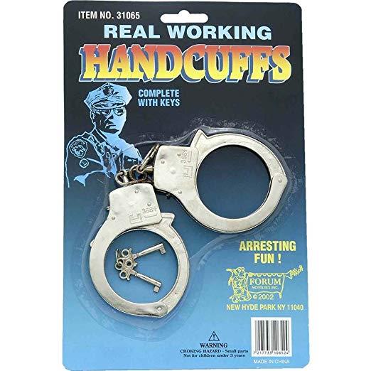 Real Working Handcuffs Costume Accessory with Keys