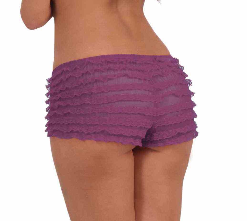 Lavender Purple Ruffled French Maid Panties